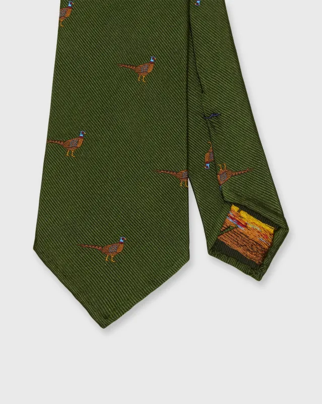 Silk Club Tie in Fern Pheasant sold by Mashburn