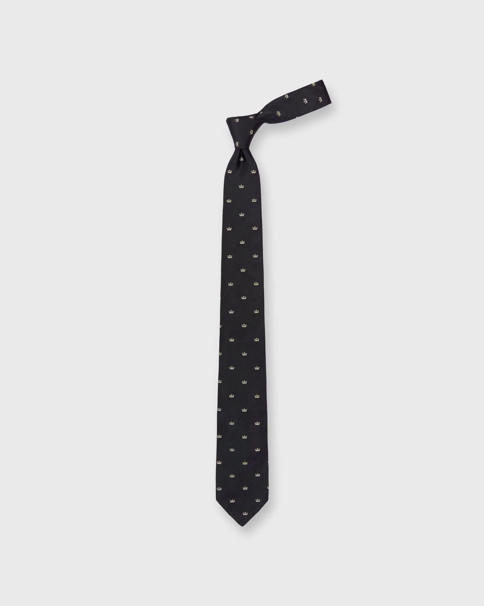Silk Club Tie in Navy/Bone Crown sold by Mashburn product image thumbnail 3