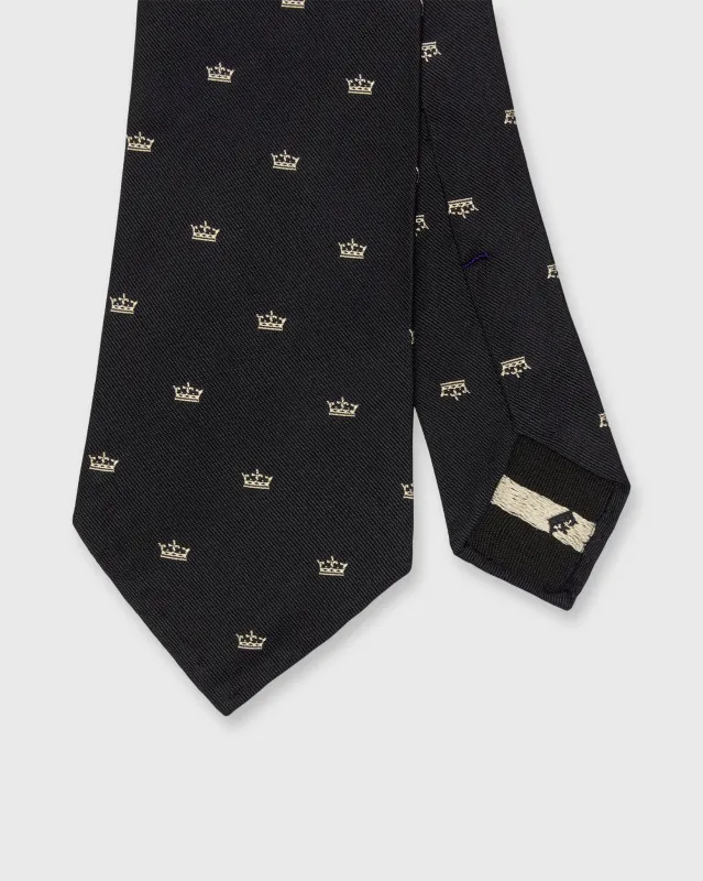 Silk Club Tie in Navy/Bone Crown sold by Mashburn