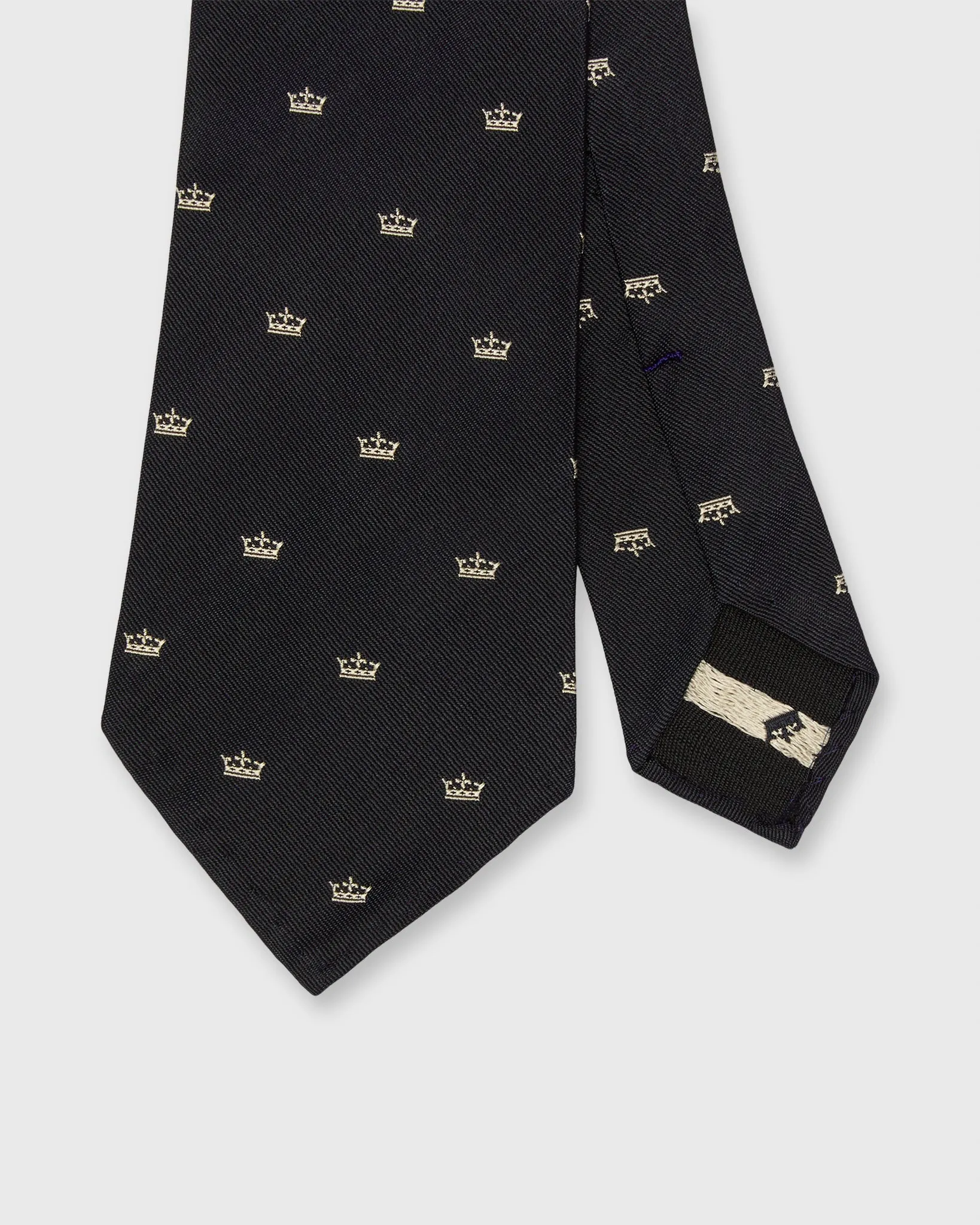 Silk Club Tie in Navy/Bone Crown sold by Mashburn