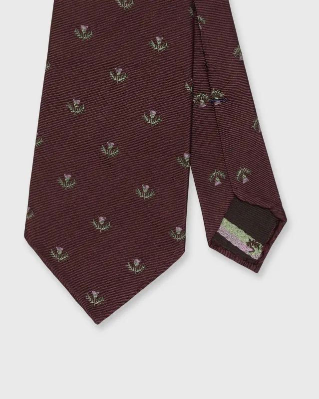 Silk Club Tie in Oxblood/Lavender Laurel sold by Mashburn
