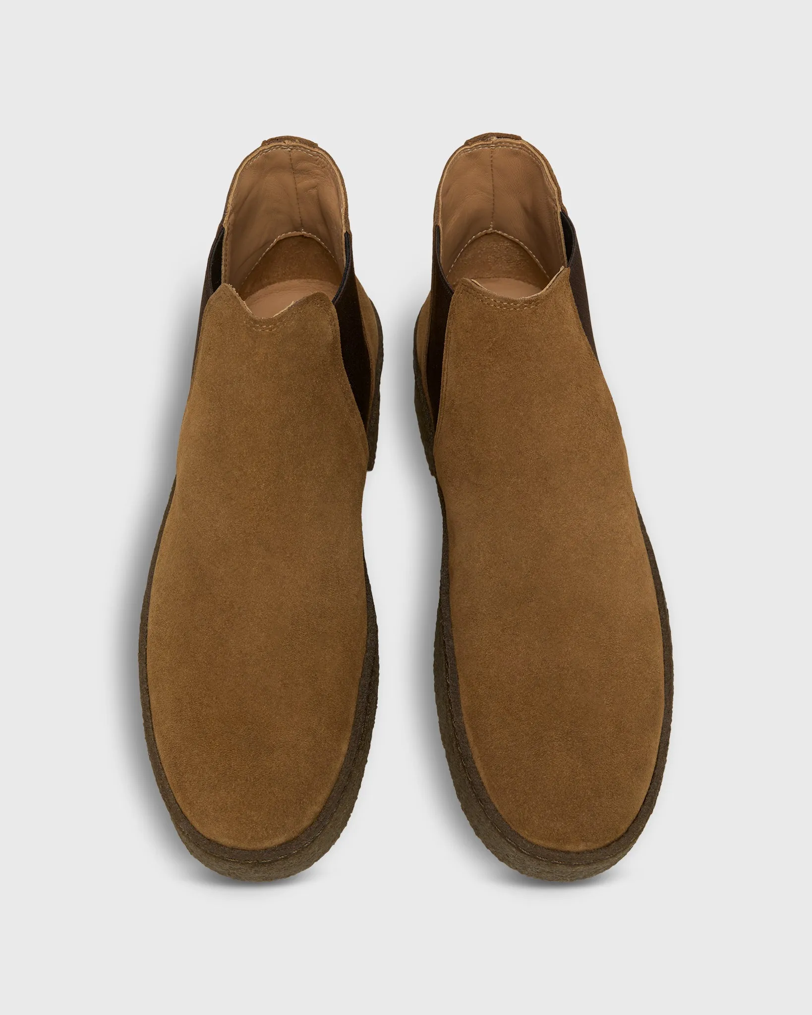 Crepe-Soled Chelsea Boot in Acorn Suede sold by Mashburn