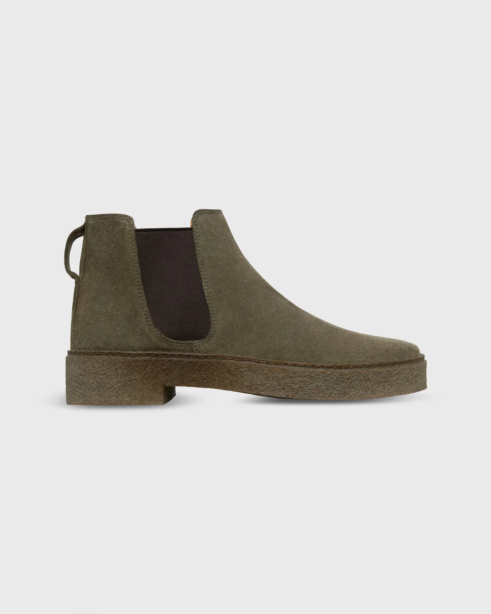 Crepe-Soled Chelsea Boot in Olive Suede sold by Mashburn product image thumbnail 2