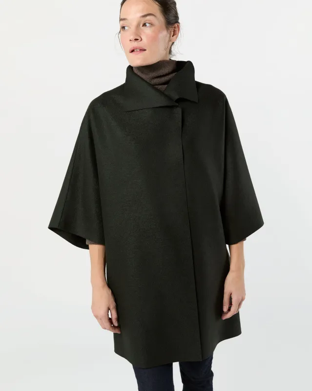 Kimono Coat in Dark Khaki sold by Mashburn