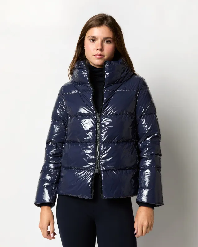 Gloss Short Jacket in Navy sold by Mashburn