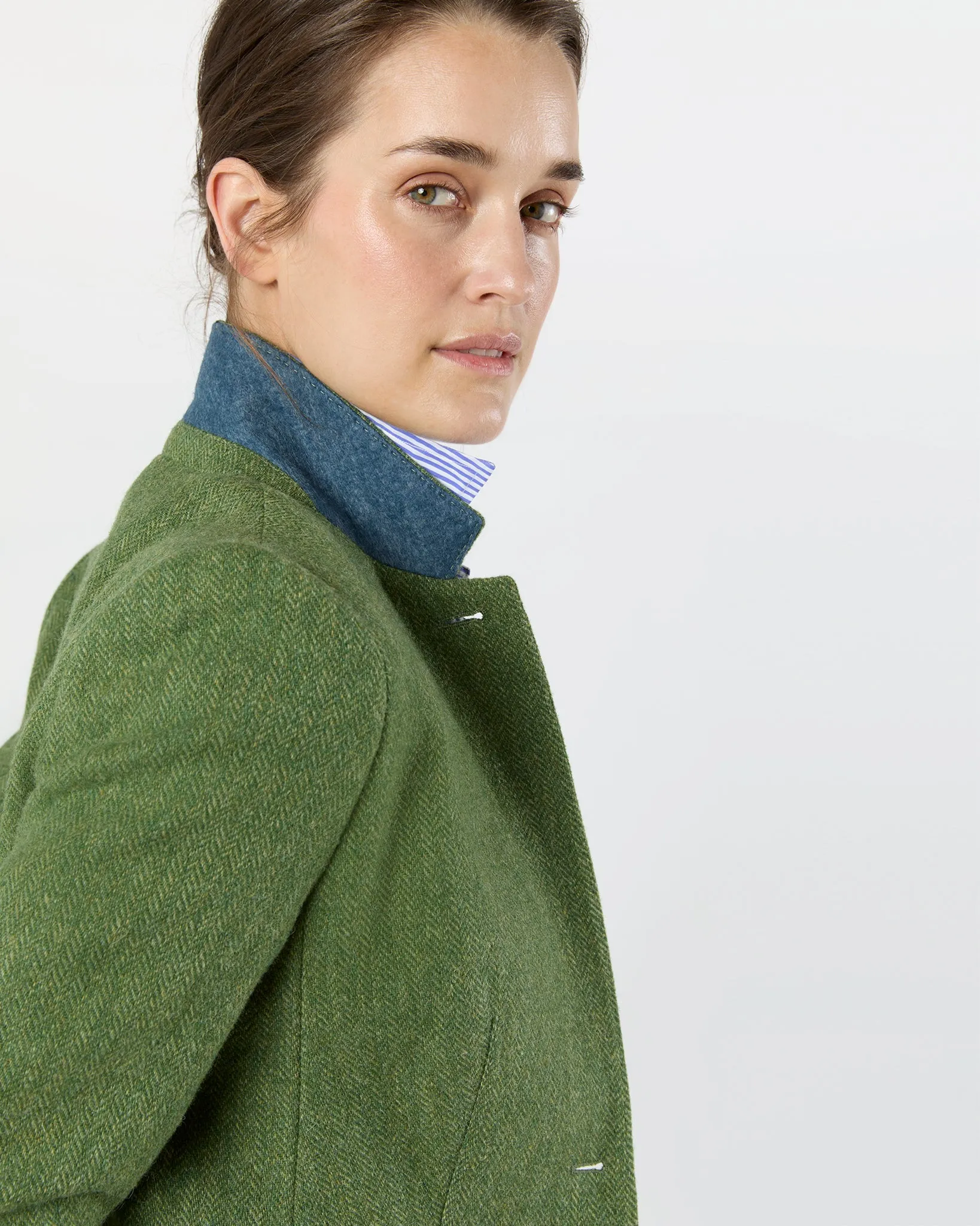 Moira Blazer in Green/Multi Herringbone Tweed sold by Mashburn product image thumbnail 5