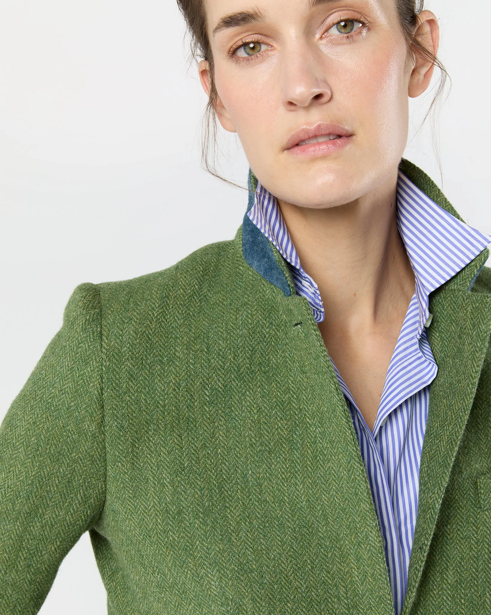 Moira Blazer in Green/Multi Herringbone Tweed sold by Mashburn product image thumbnail 2