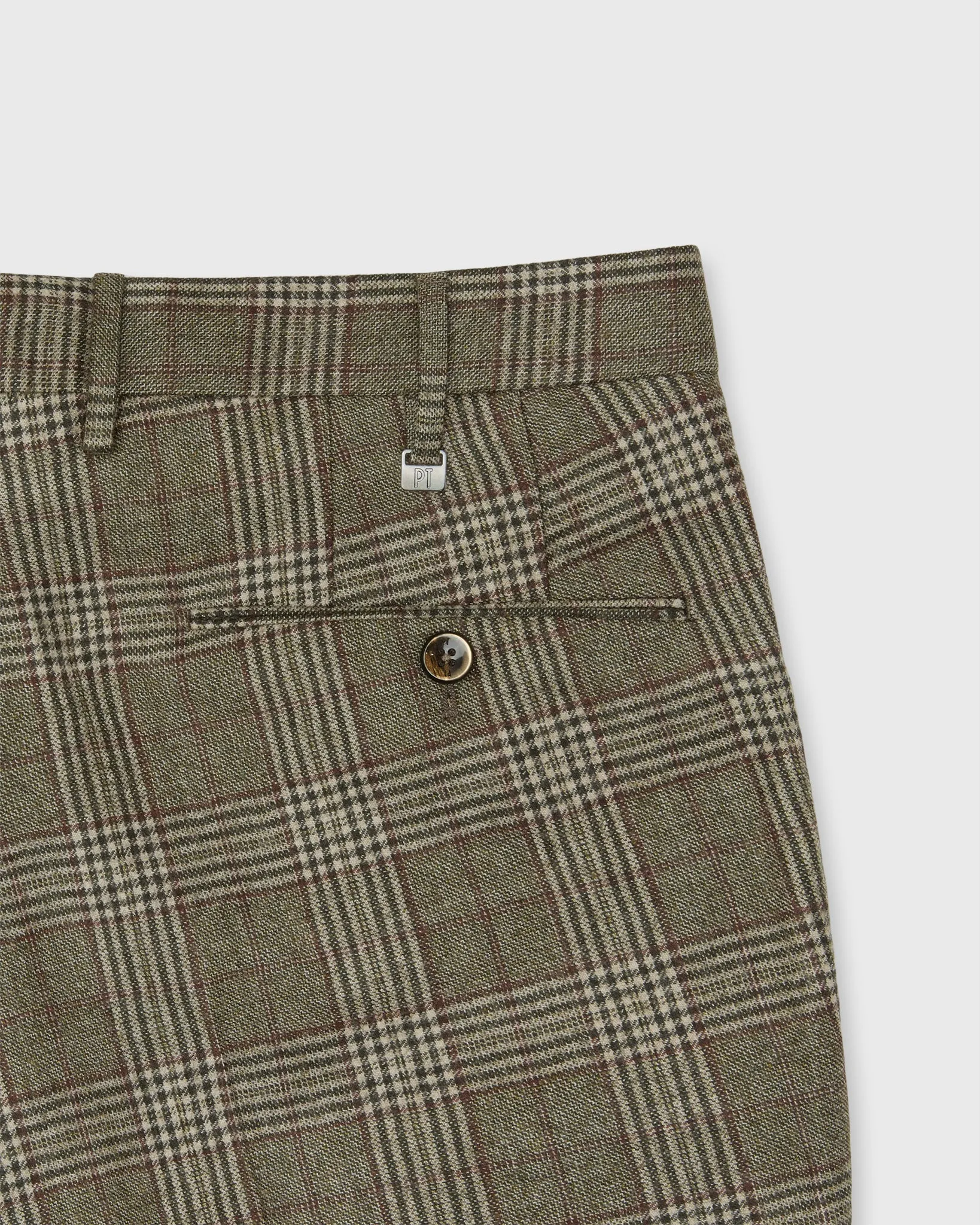 Slim Flat Front Trouser in Military Brushed Flannel sold by Mashburn product image thumbnail 3