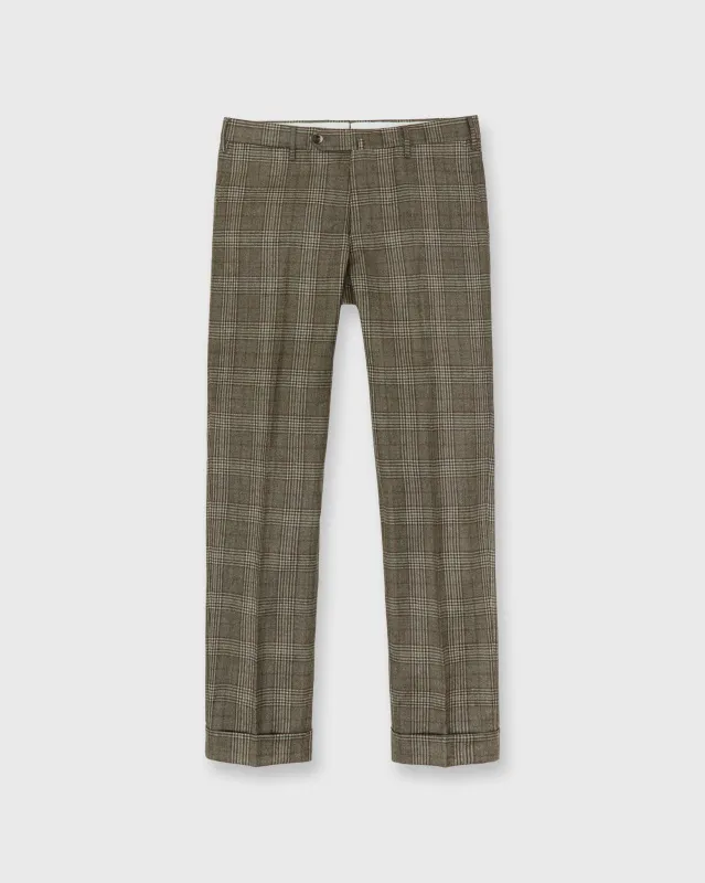 Slim Flat Front Trouser in Military Brushed Flannel sold by Mashburn