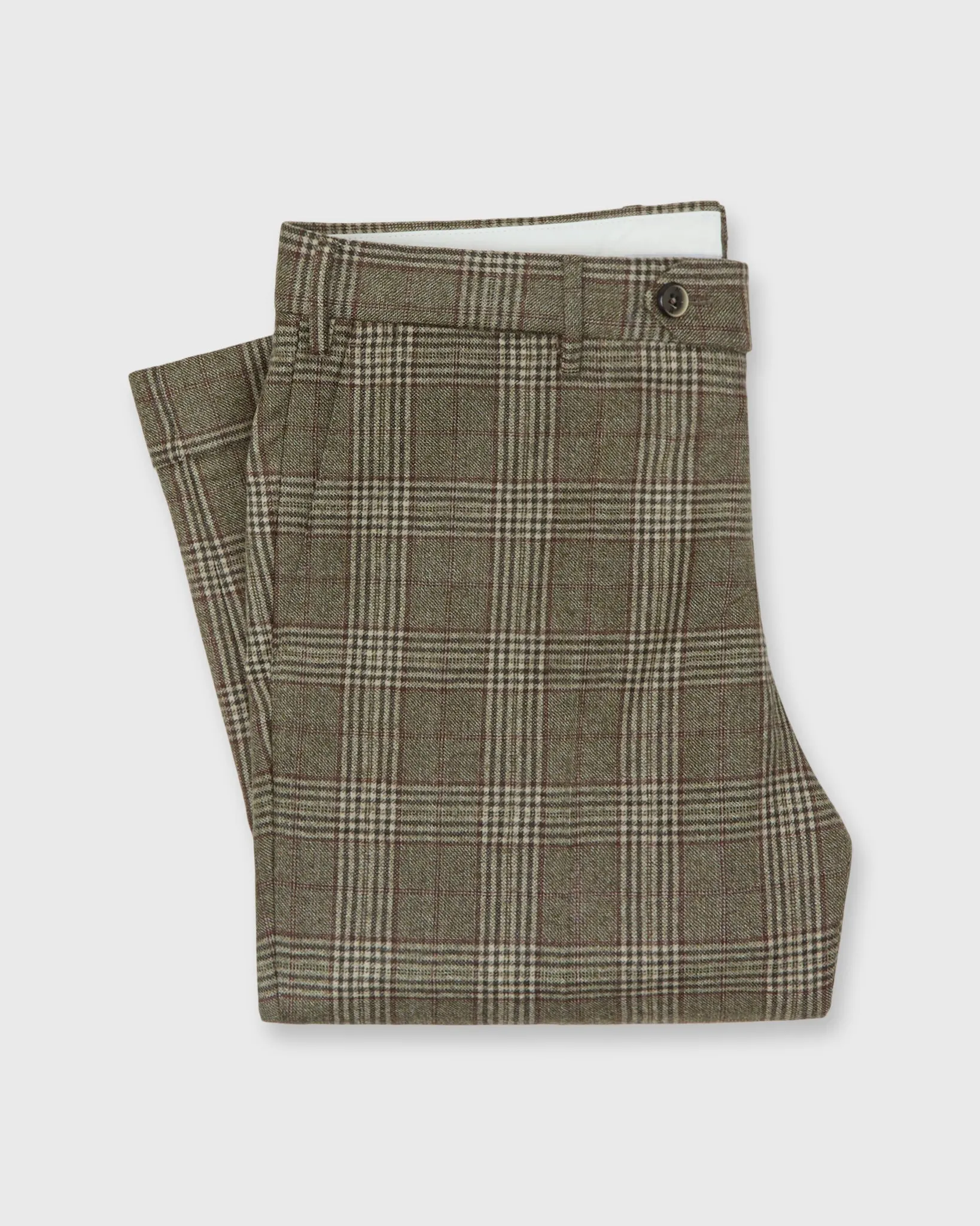 Slim Flat Front Trouser in Military Brushed Flannel sold by Mashburn product image thumbnail 2