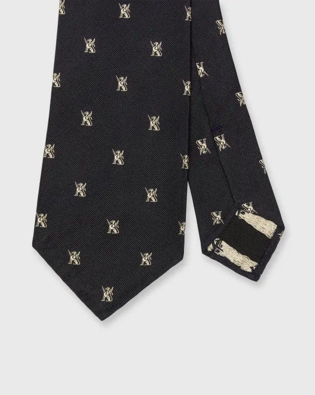 Silk Club Tie in Navy/Bone Gargoyle sold by Mashburn