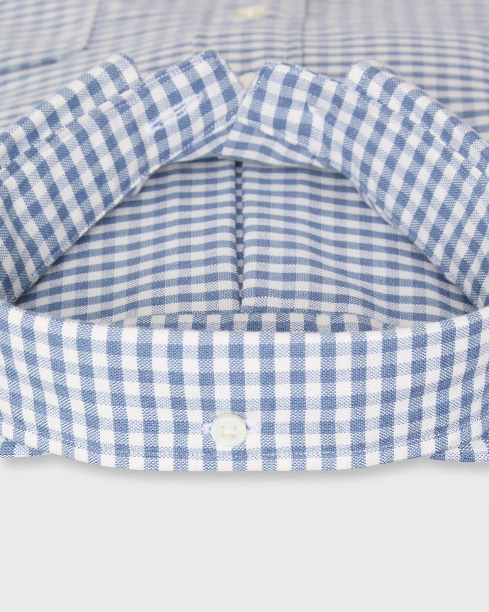 Button-Down Sport Shirt in Blue/Bone Gingham Oxford sold by Mashburn product image thumbnail 3