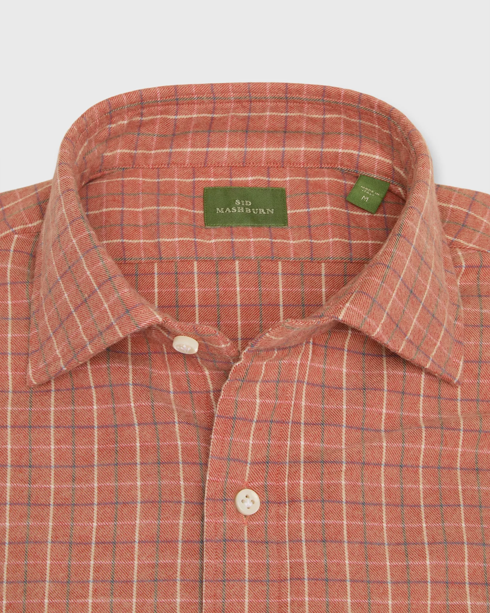 Spread Collar Sport Shirt in Persimmon/Spruce/Lavender Tattersall Flannel sold by Mashburn product image thumbnail 2
