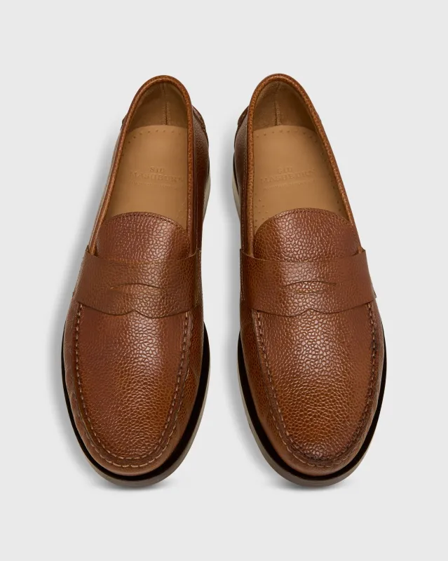 Handsewn Penny Loafer in Scotch Pebble Grain Leather sold by Mashburn