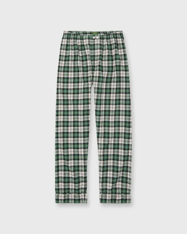 Pajama Pant in Green/Blue/Brown Plaid Poplin sold by Mashburn