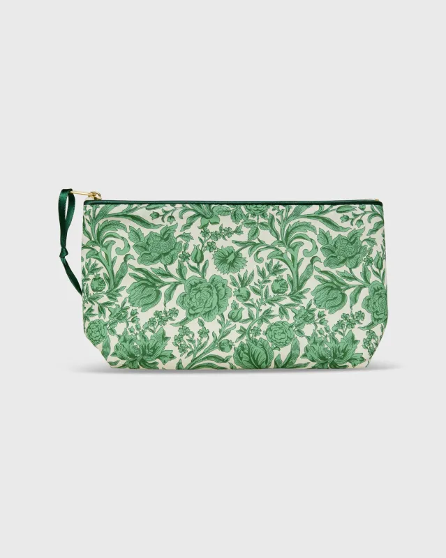 Soft Small Cosmetic Bag in Green Sambourne Liberty Fabric sold by Mashburn