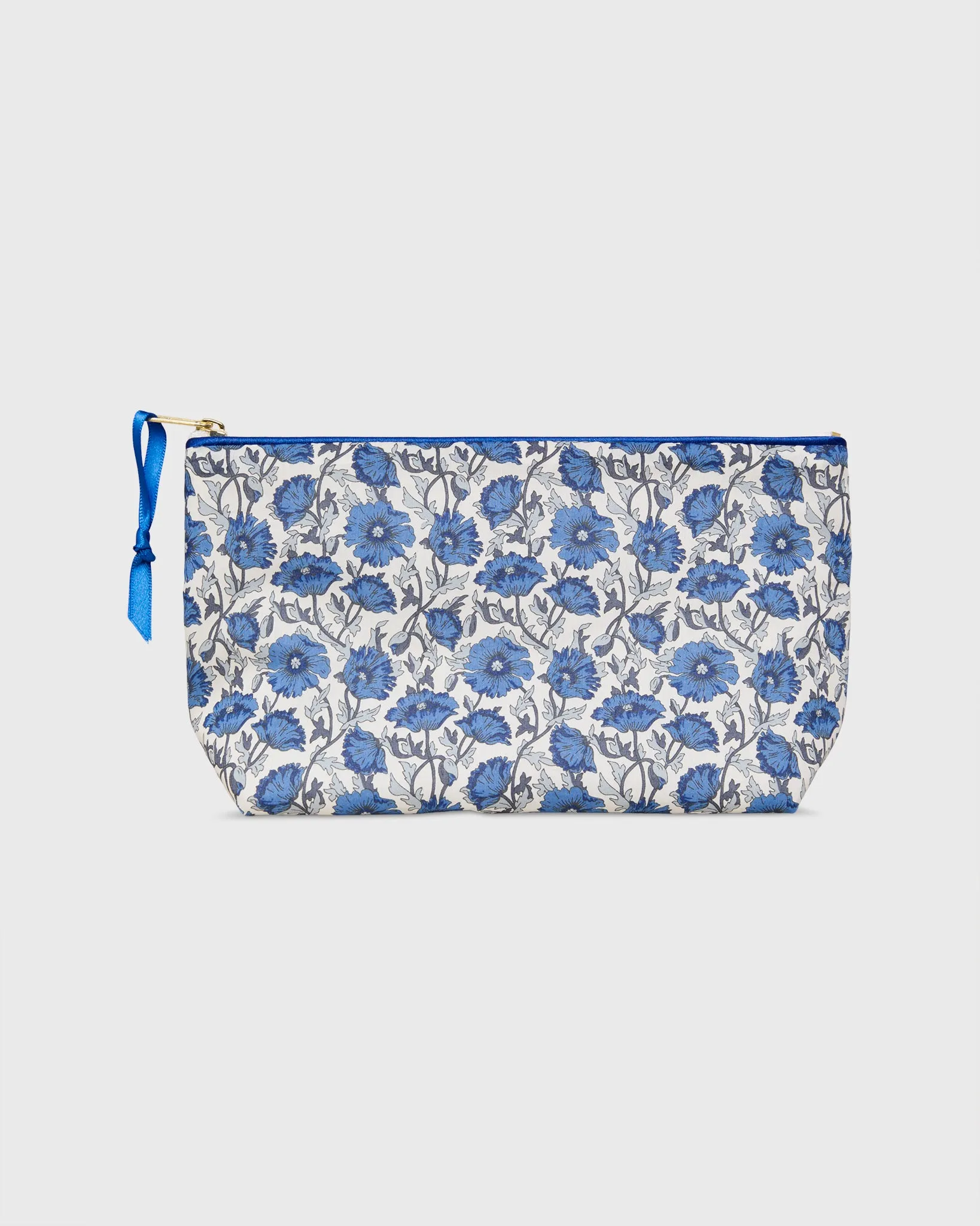 Soft Small Cosmetic Bag in Dark Blue Astell Reece Liberty Fabric sold by Mashburn