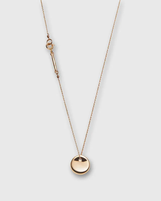 Small Round Pendant Necklace in Gold sold by Mashburn