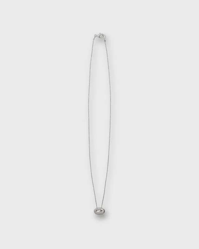 Small Oval East-West Pendant Necklace in Silver sold by Mashburn