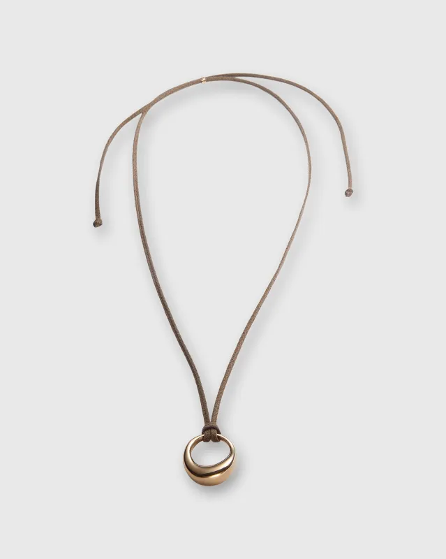 Organic Ring Pendant Necklace in Gold/Dark Brown sold by Mashburn