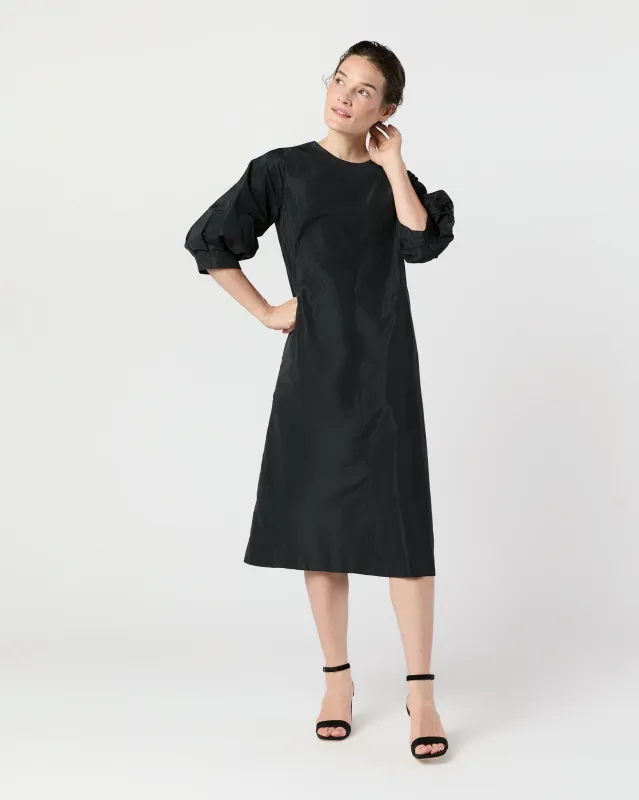 Ophelia Dress in Black Taffeta sold by Mashburn