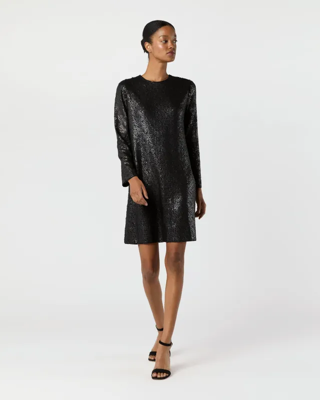 Katie Dress in Black Floral Sequin Mesh made by Mashburn
