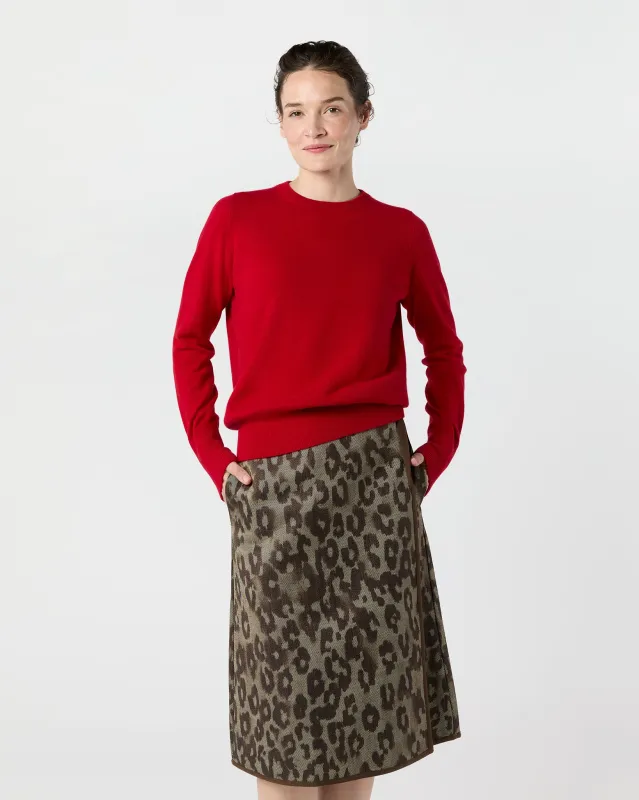 Kit Crewneck Sweater in Red Cashmere sold by Mashburn