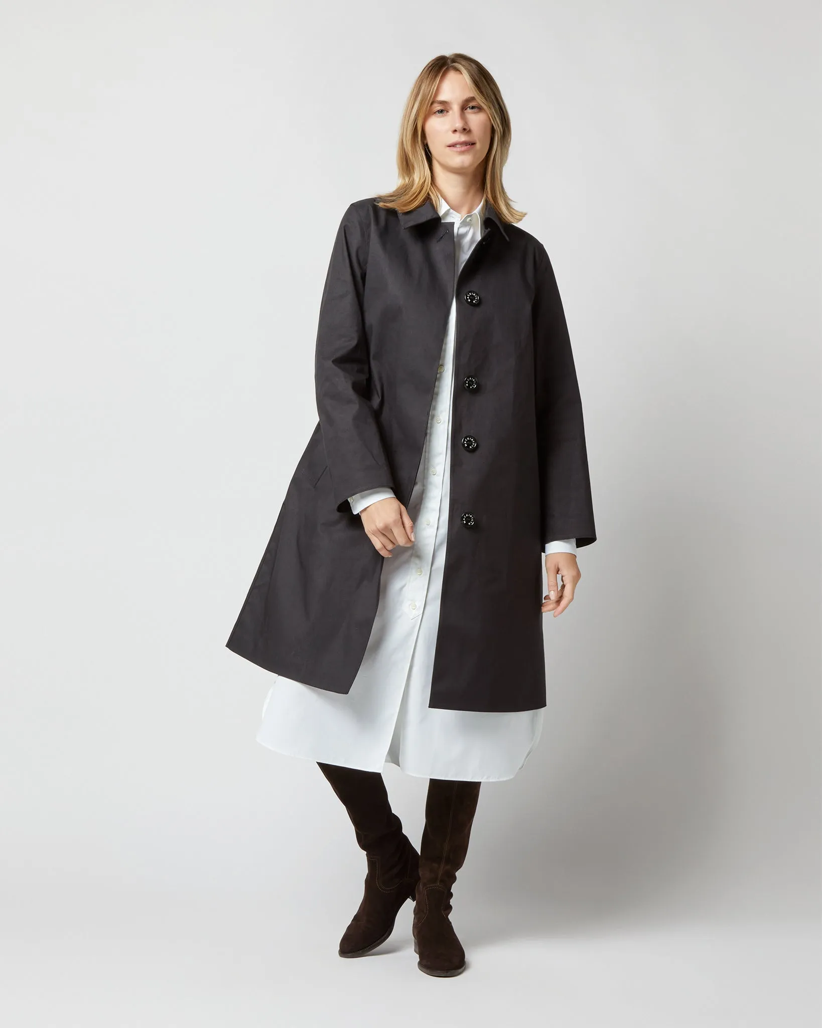 Banton Coat in Black sold by Mashburn