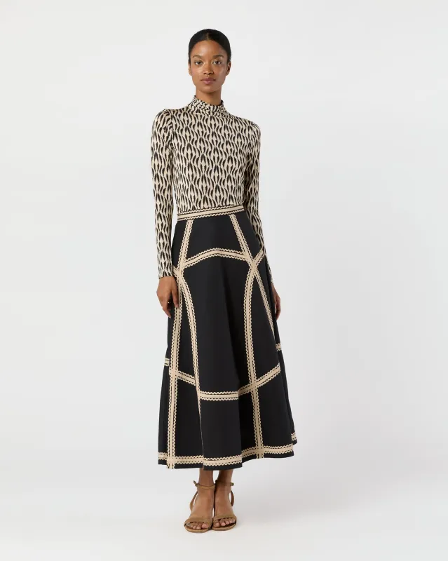 Norah Skirt in Noir sold by Mashburn