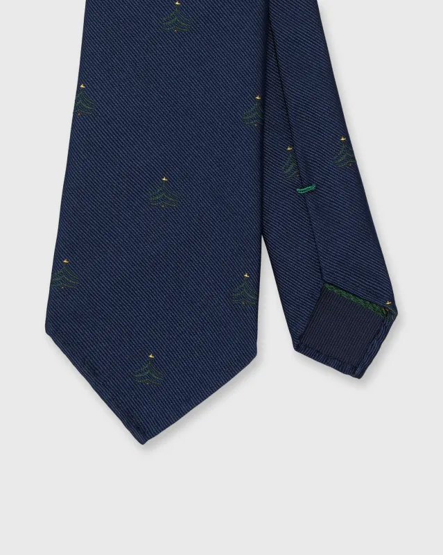 Silk Club Tie in Navy Christmas Tree sold by Mashburn