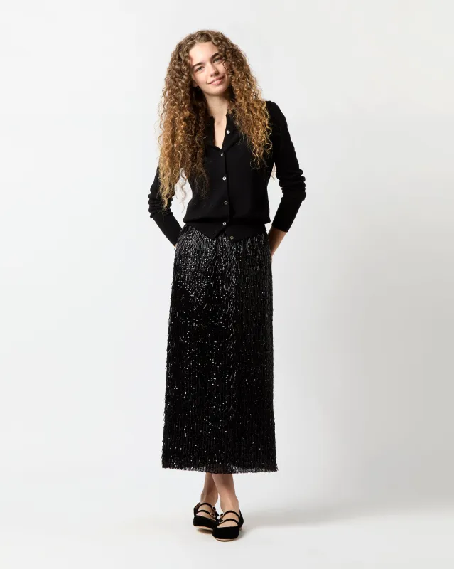 Ruby Skirt in Black Beaded Mesh sold by Mashburn