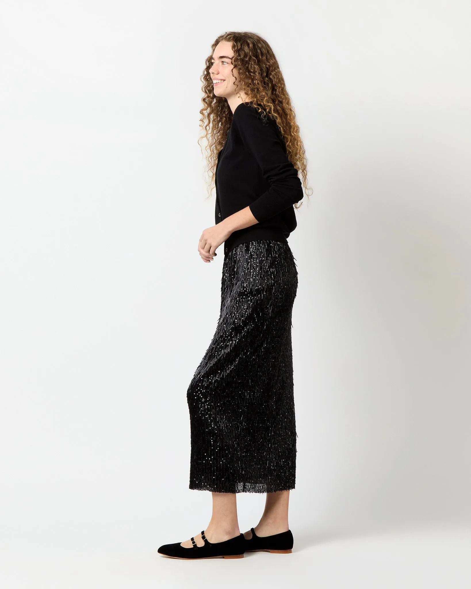 Ruby Skirt in Black Beaded Mesh sold by Mashburn product image thumbnail 3