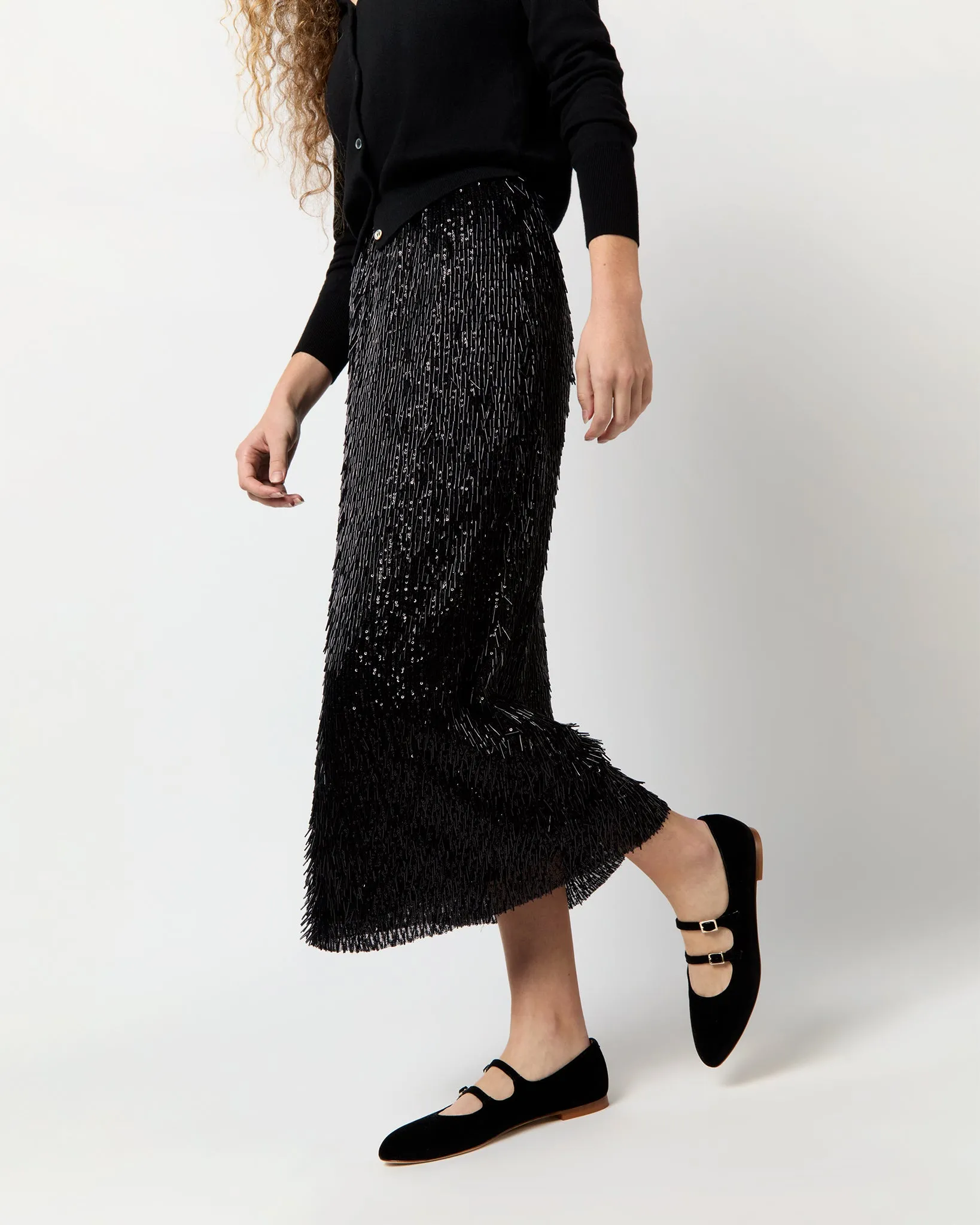 Ruby Skirt in Black Beaded Mesh sold by Mashburn product image thumbnail 4