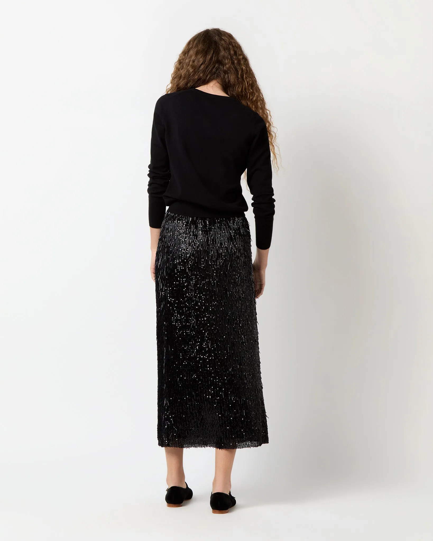 Ruby Skirt in Black Beaded Mesh sold by Mashburn product image thumbnail 5