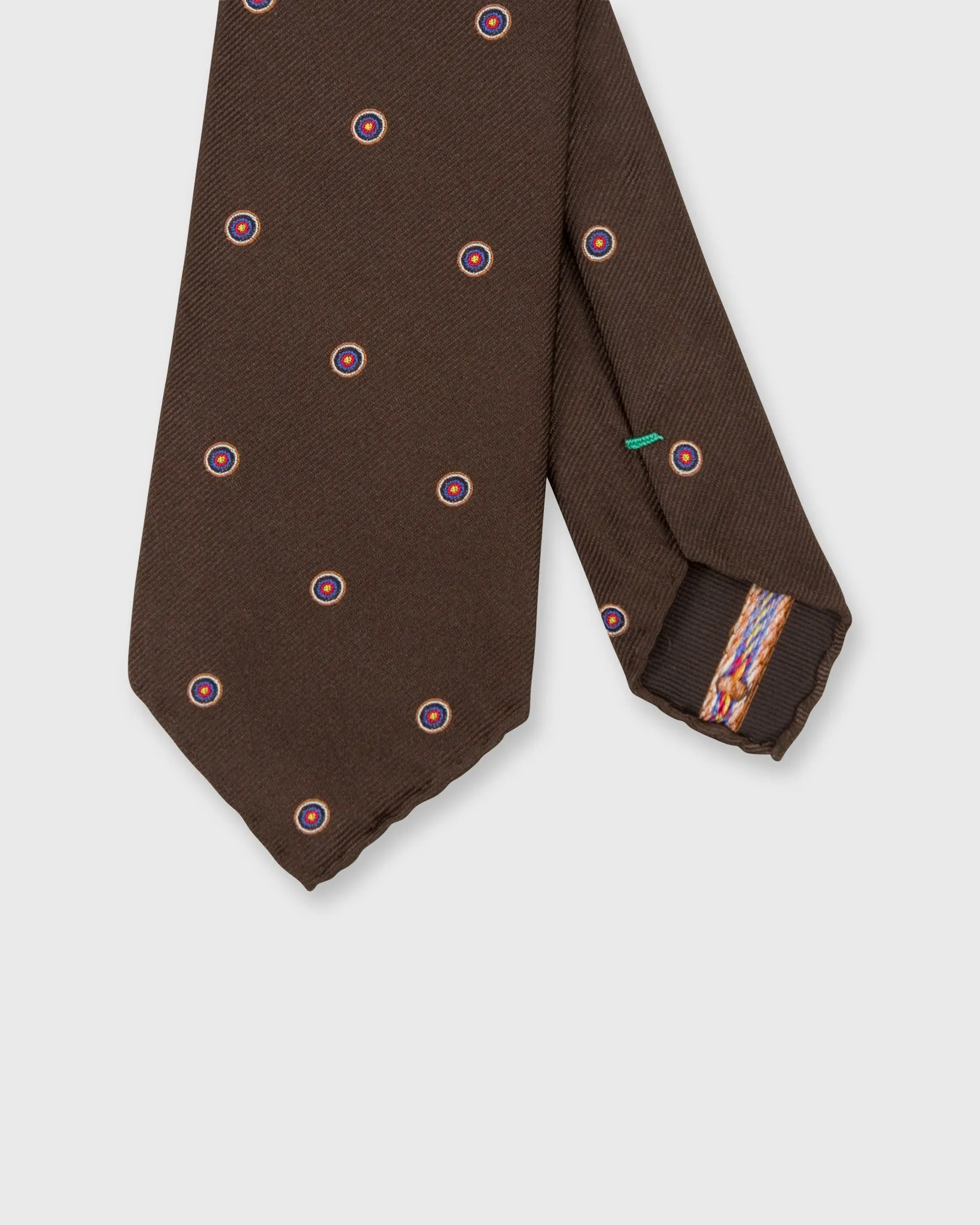 Silk Club Tie in Brown Bullseye sold by Mashburn