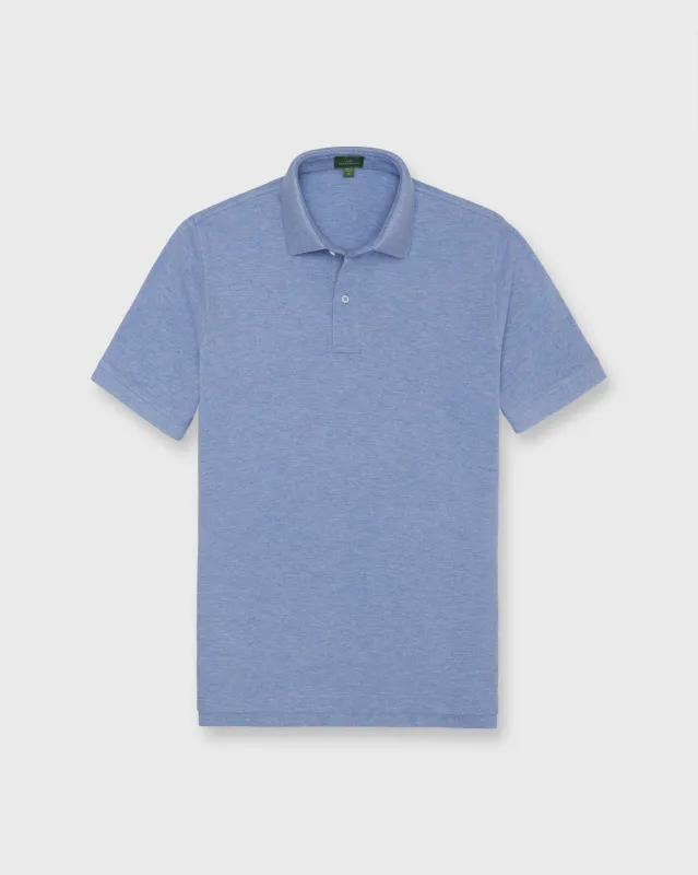 Court Polo in Heather Sky Pima Pique sold by Mashburn
