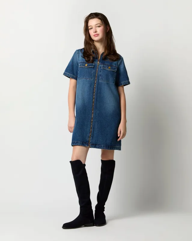 Amanda Dress in Washed Indigo made by A.P.C.