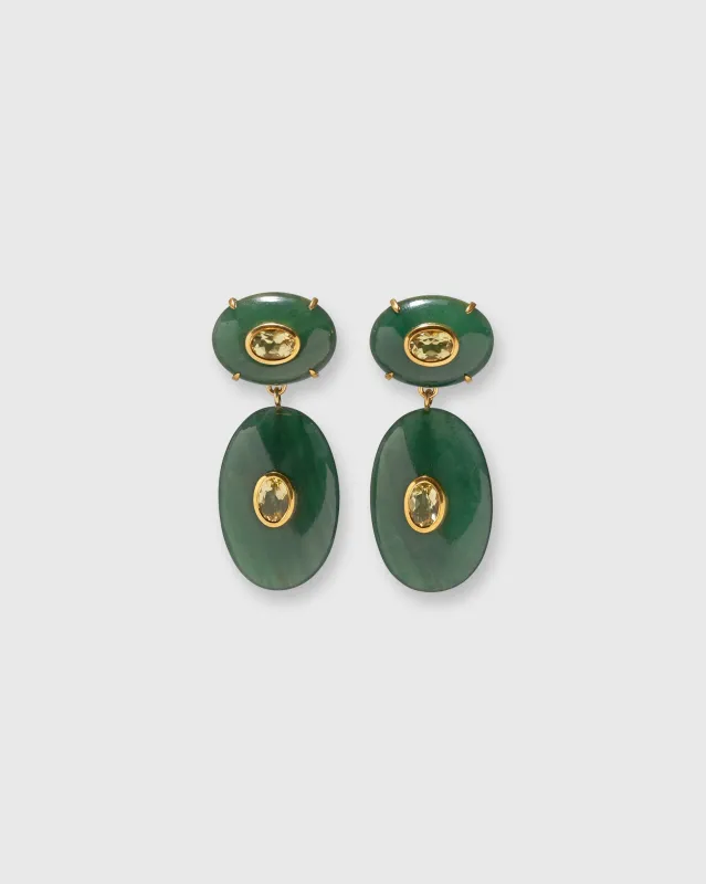 Dorothy Earrings in Green Jade sold by Mashburn