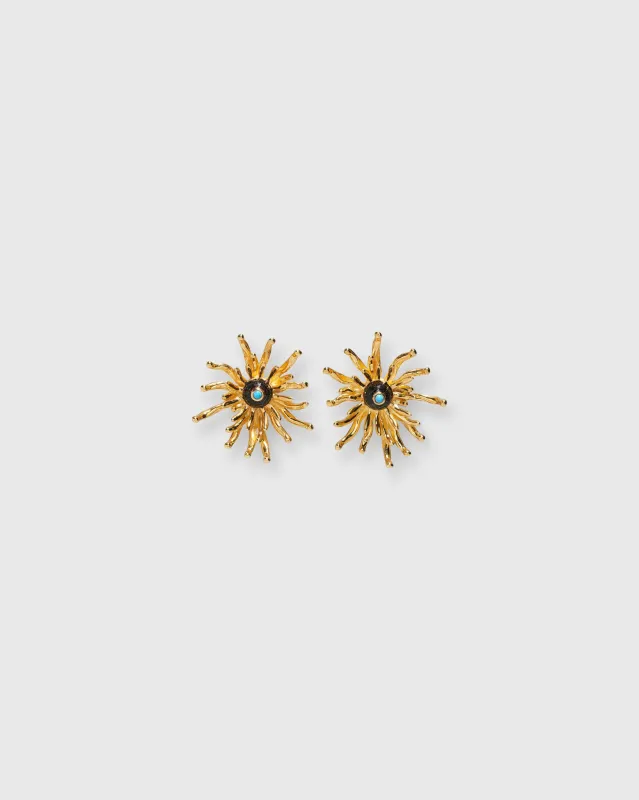 Cactus Flower Studs in Gold sold by Mashburn