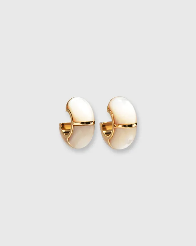 Zellige Hoop Earrings in Mother Of Pearl sold by Mashburn