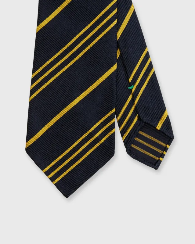 Silk Woven Tie in Navy/Gold Multi Stripe sold by Mashburn