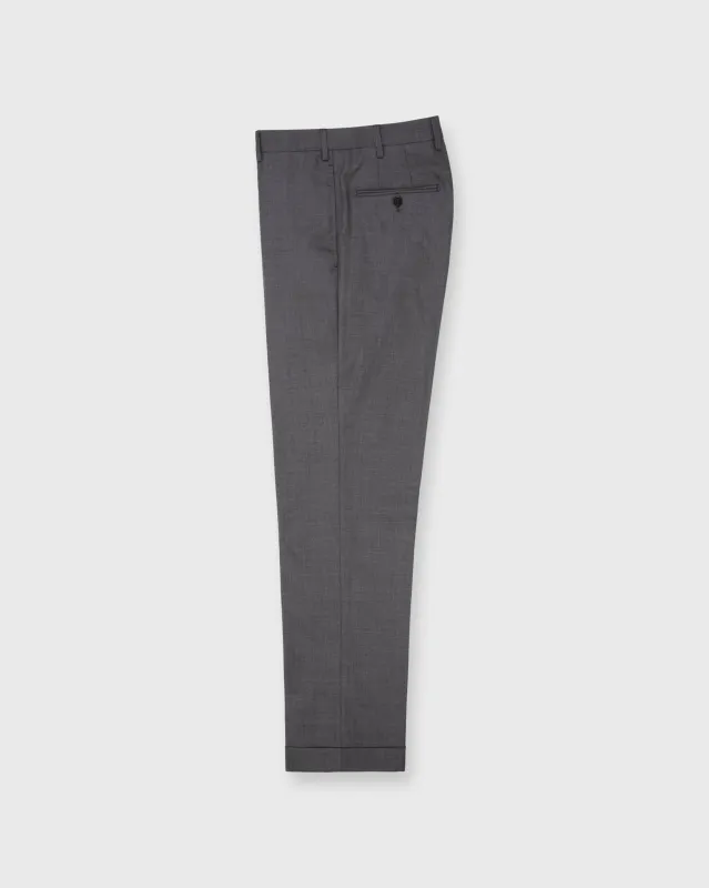 Dress Trouser in Mid-Grey Wool Hopsack sold by Mashburn