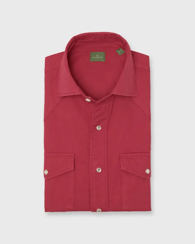 Western Work Shirt in Red Lightweight Twill sold by Mashburn