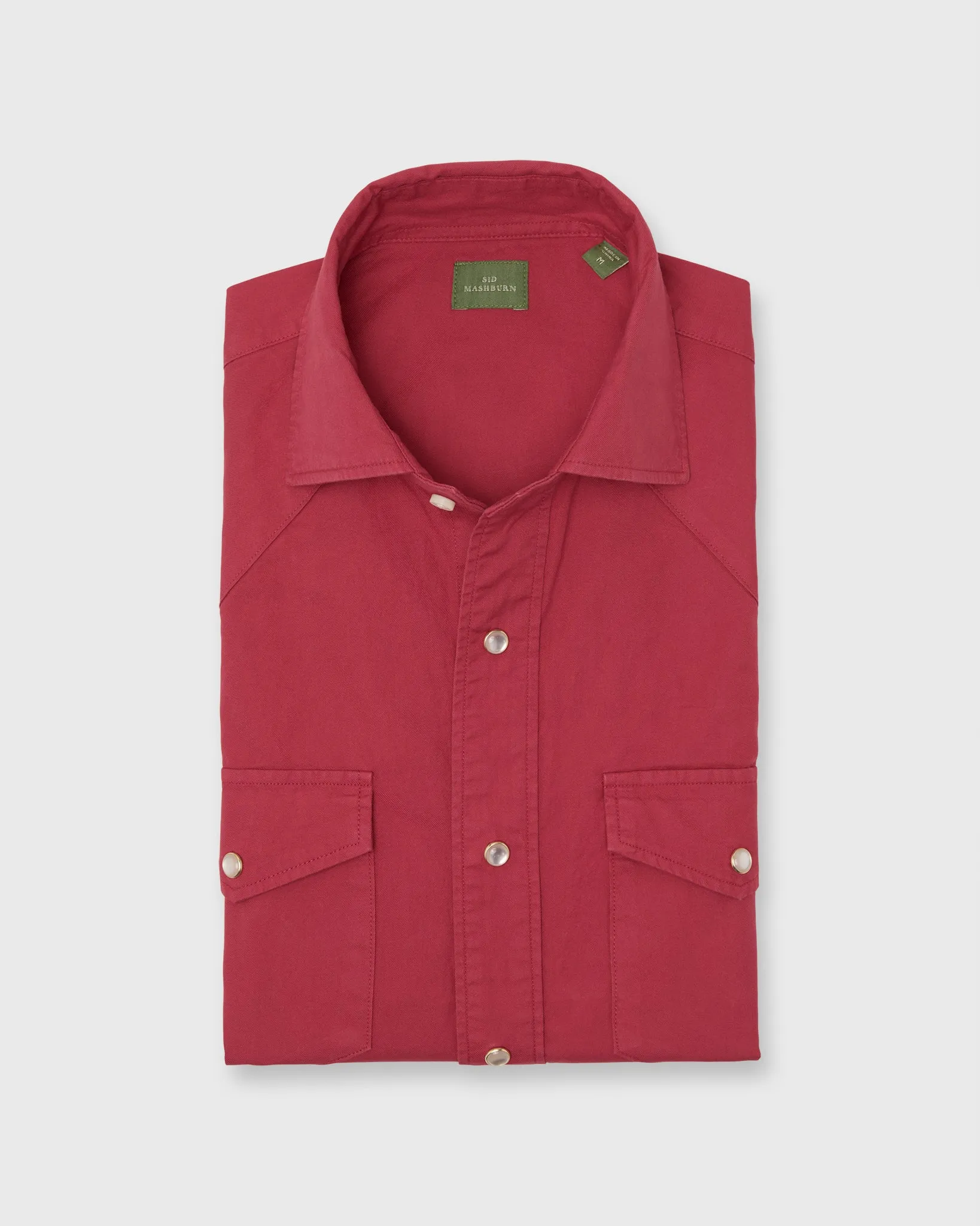 Western Work Shirt in Red Lightweight Twill sold by Mashburn