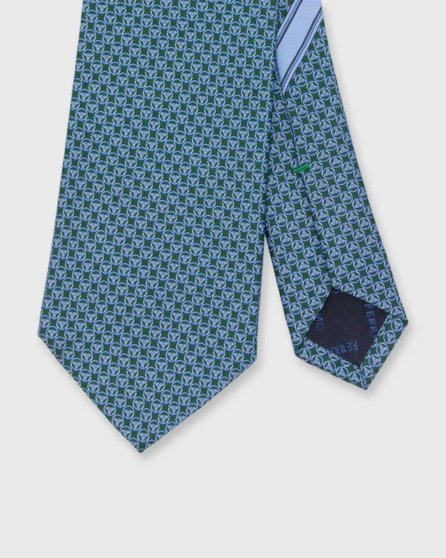 Silk Print Tie in Green Wheel sold by Mashburn