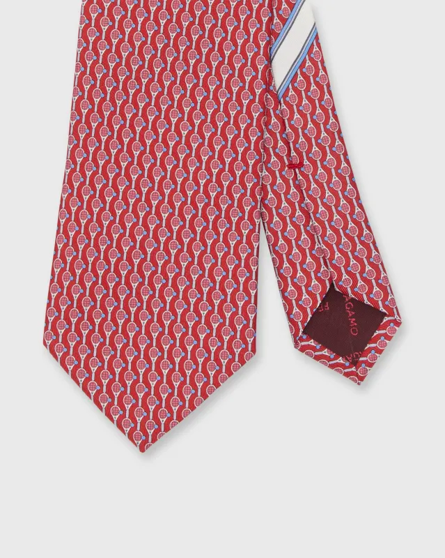 Silk Print Tie in Red Tennis made by Mashburn