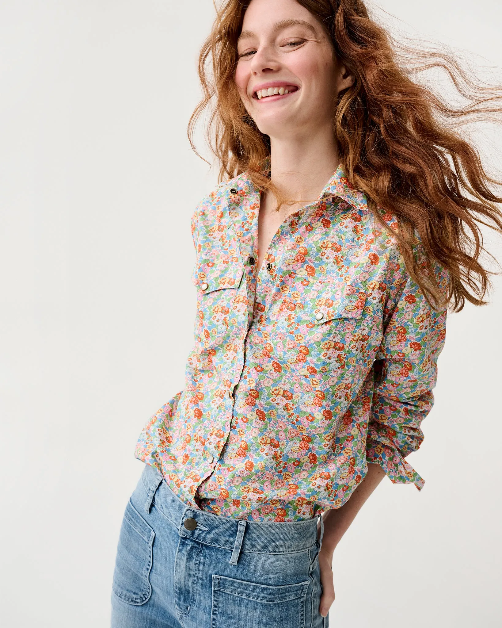 Western Shirt in Multi Leontyne Dream Liberty Fabric sold by Mashburn product image thumbnail 5