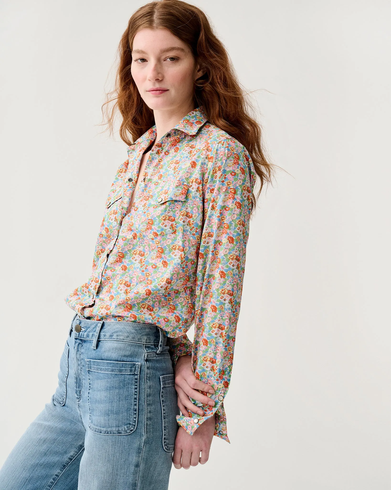 Western Shirt in Multi Leontyne Dream Liberty Fabric sold by Mashburn product image thumbnail 3