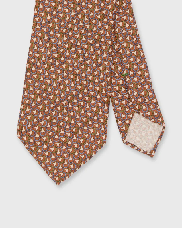 Silk Print Tie in Orange/Sky/Avocado Deco sold by Mashburn