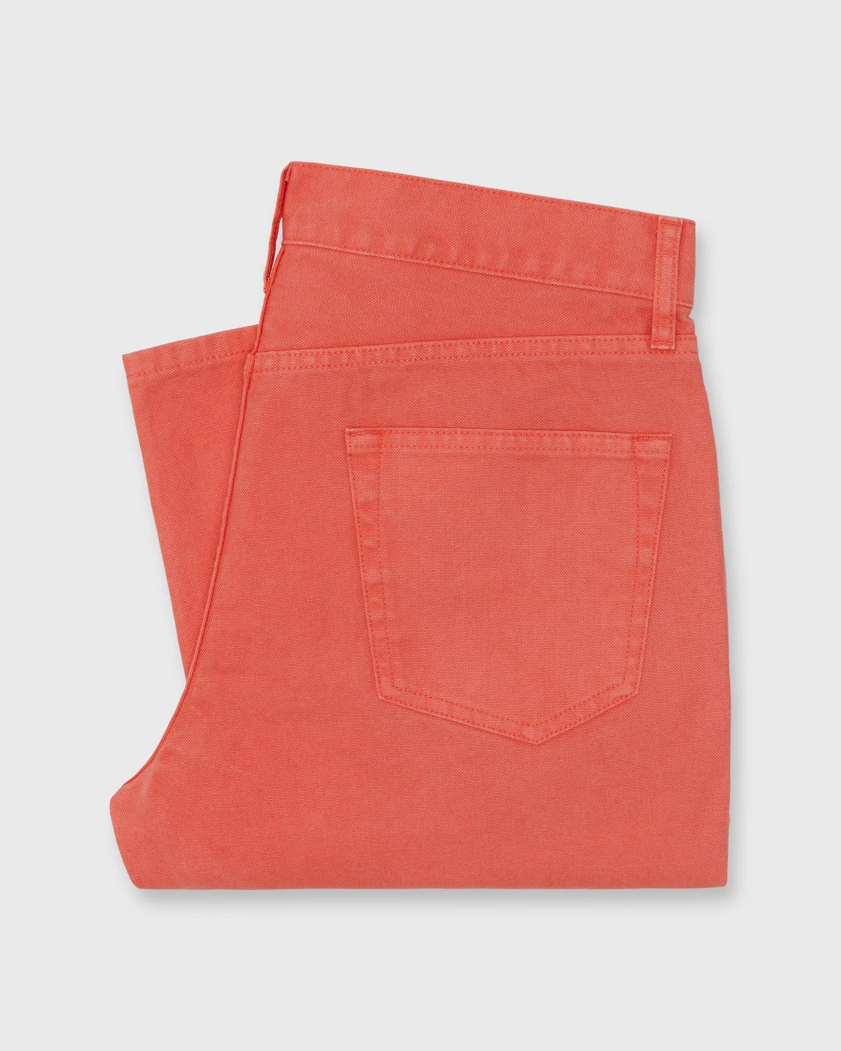 Slim Straight 5-Pocket Pant in Coral Canvas sold by Mashburn